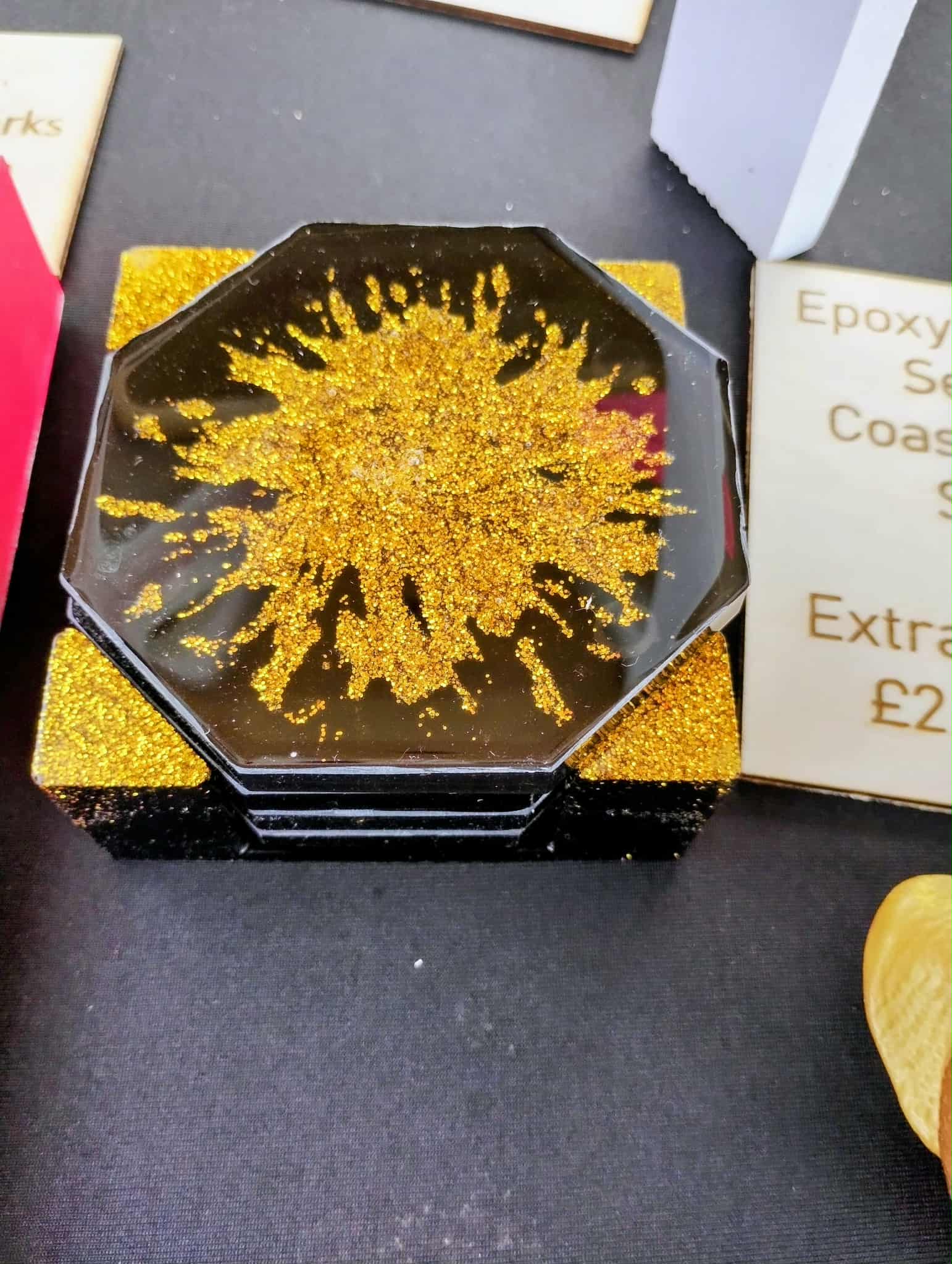 Hexagon Resin Coaster Set